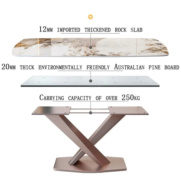 Luxury Dinning Table Kitchen Marble Balcony Dinner Dinner Table Coffee Mesa Lateral Comedor Dining Room Table And Chairs Set