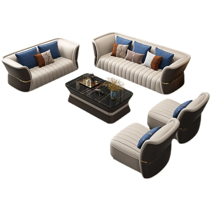 Italian Light Luxury Leather Sofa Model House Designer Economic Furniture And Sofas Living Room American Leather Sofa