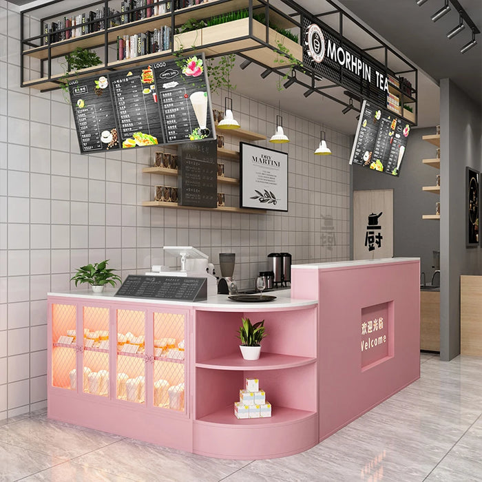Nordic iron cash register arc simple modern small milk tea shop beauty shop bar table cake shop clothing shop reception desk