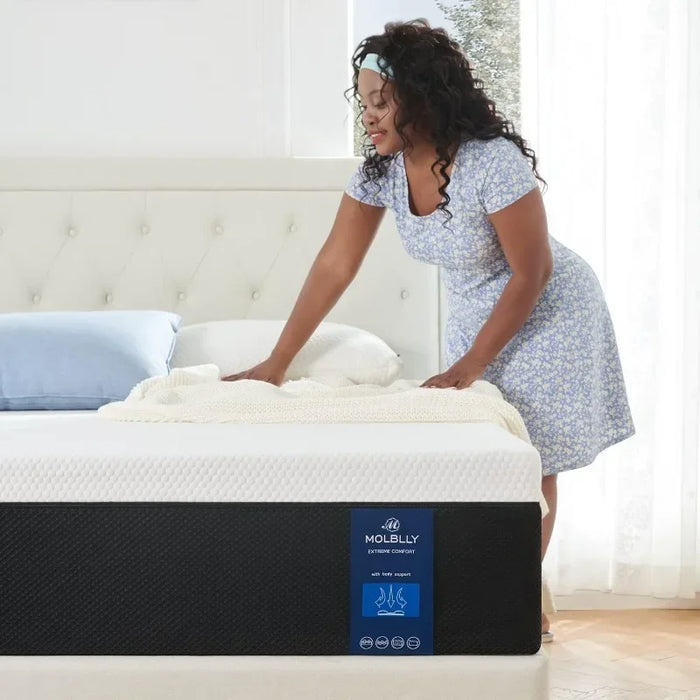 10 Inch Black Premium Cooling-Gel Memory Foam Mattress Bed in A Box, Cool Queen Bed Supportive & Pressure Relief with Breathable