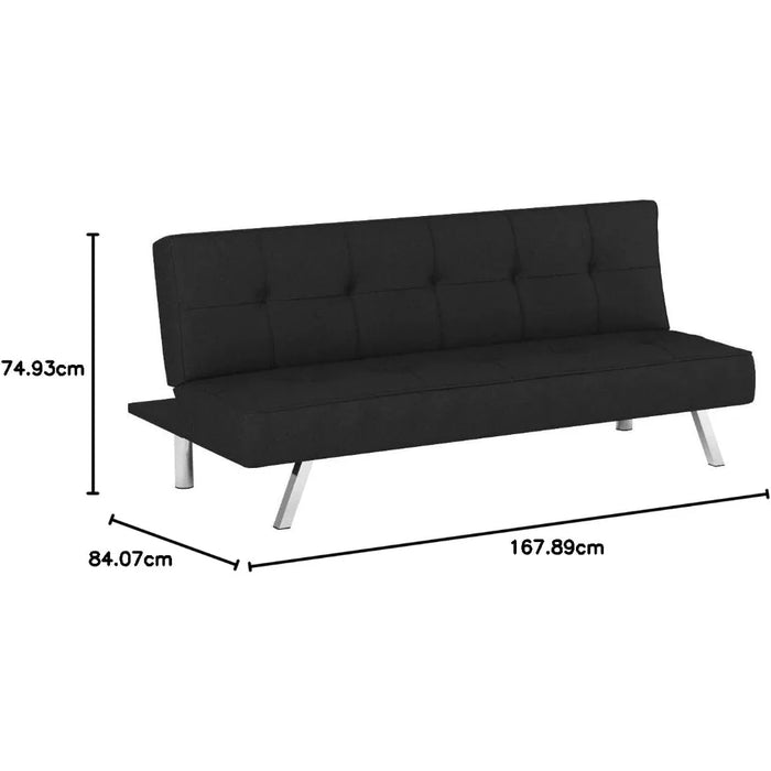 Convertible Sofa Bed Sofas for Living Room 66.1" W X 33.1" D X 29.5" H Black Home Furniture Folding