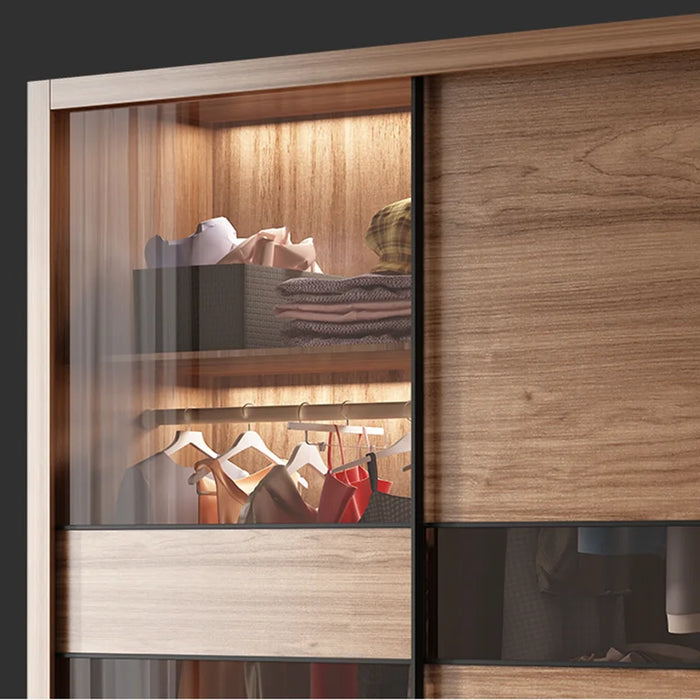 Nordic Wardrobe Nice Interior Led Light Lighting Ideas Indoor European Glass Door Closet Novelty Guarda Ropa Salon Furniture