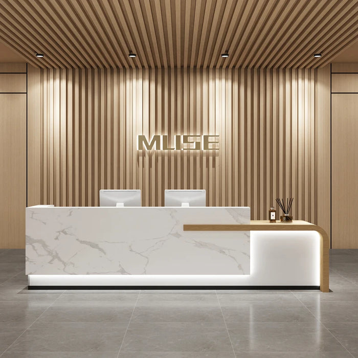 Console Gaming Reception Desk Office Standing Luxury Executive Reception Desk Computer Toonbank Receptie Office Furniture