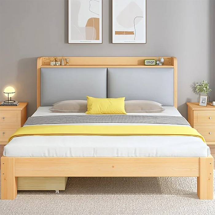 Modern Luxury Loft Bed Children Single Kawaii Wood King Size Bed Frame Nordic Cheap Adults Cama Plegable Furnitures For Bedroom