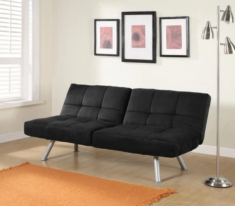 Convertible Futon, Black  Minimalist Sofa Living Room Furniture
