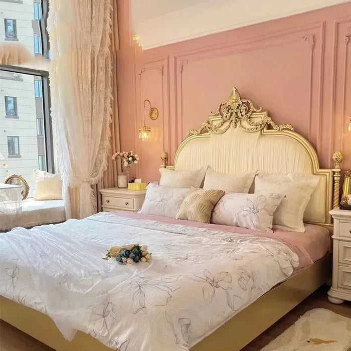 Royal Luxury Queen Double Bed King High End Twin Bedroom Double Bed Kids Sleeping Cabeceira De Cama Box Casal Home Furniture