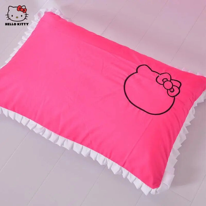 Hello Kitty Cartoon Embroider Pillow Case