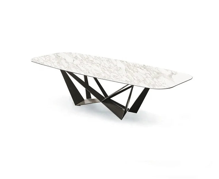 New Luxury Italian Leather Dinner Dining Table And Chairs 6 Luxury Dinning Chairs Modern Marble Dining Room Furniture Table Set