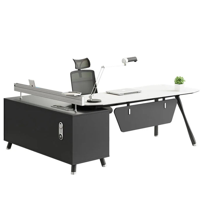 Drawers Writing Office Desk Executive Study Conference Workflow Office Desk Monitor Scrivania Bianca Fashionable Furniture HDH