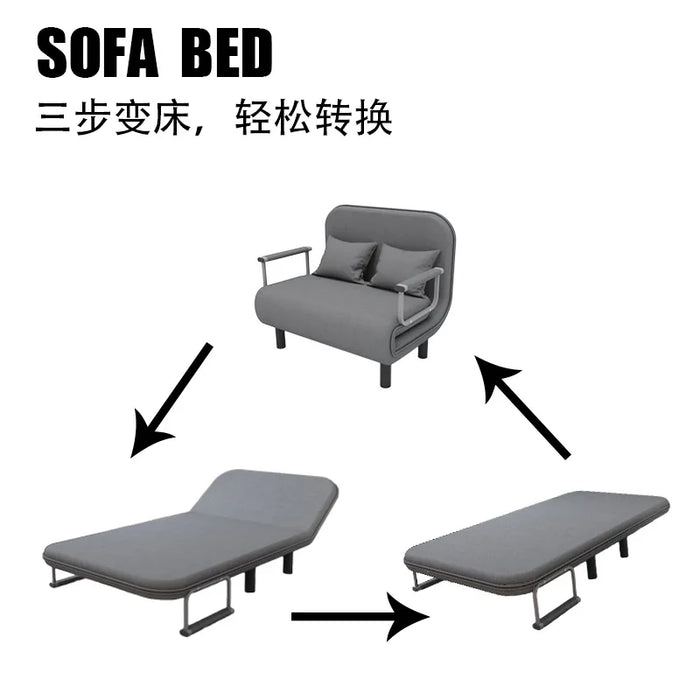 Luxury Grey Simple Folding Sofa Bed Apartment Small Family Simple Reclining Chair Single Folding Sofa Bed 2023 Dropshopping