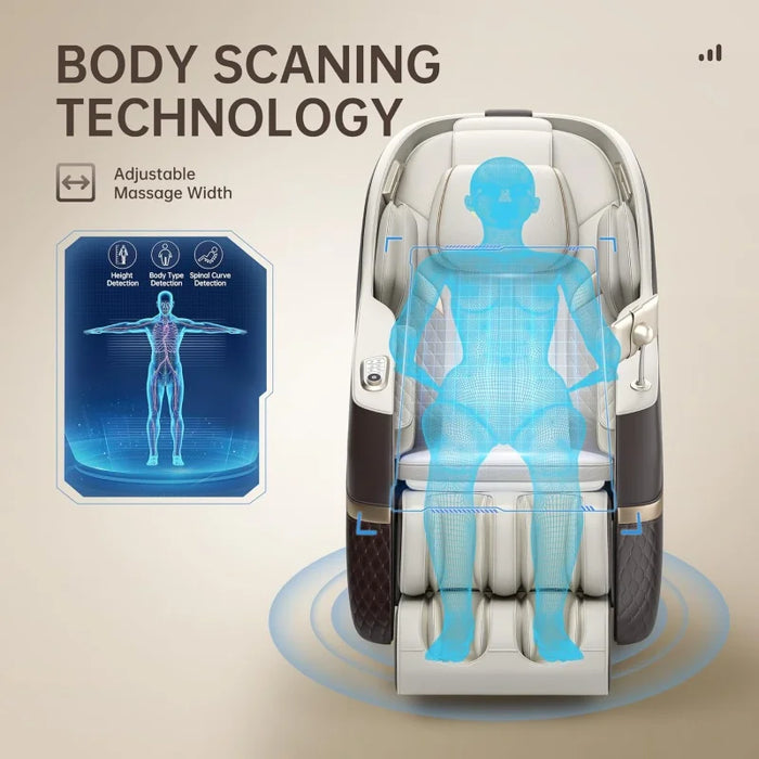 Real Relax Massage Chair, SL Track Full Body Zero Gravity Massage Chair Recliner with 18 Modes Yoga Stretch Blurtooth Heating AP