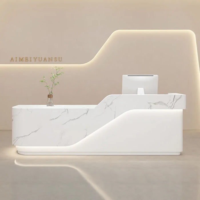 Counter Podium Reception Desk Office Store Lectern Information Hotel Beauty White Reception Desks Podium Comptoir Room Furniture
