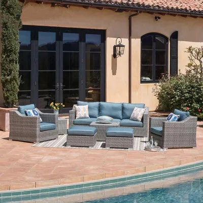 Waterproof and sunscreen outdoor courtyard garden terrace balcony rattan woven rattan chair furniture combination