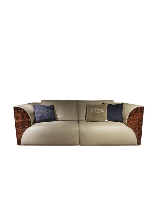Nordic style luxury living room solid wood sofa fabric three-person sofa Italy sofa high-end complete sets of furniture