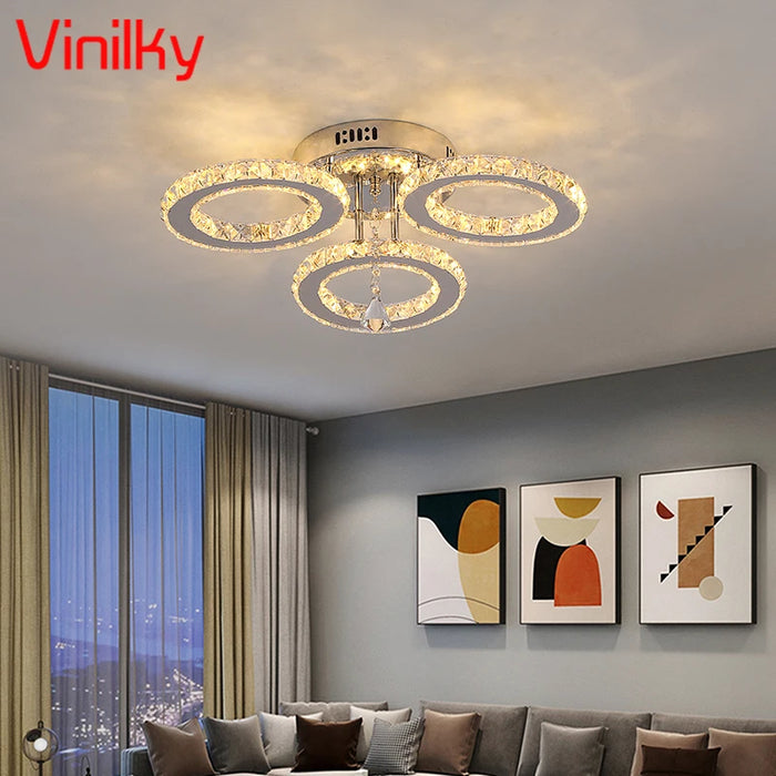 Crystal Ceiling Lamps Living Room Home Luminaire Modern Ceiling Chandeliers for Bedroom Restaurant Lighting Fixtures Plafonniers