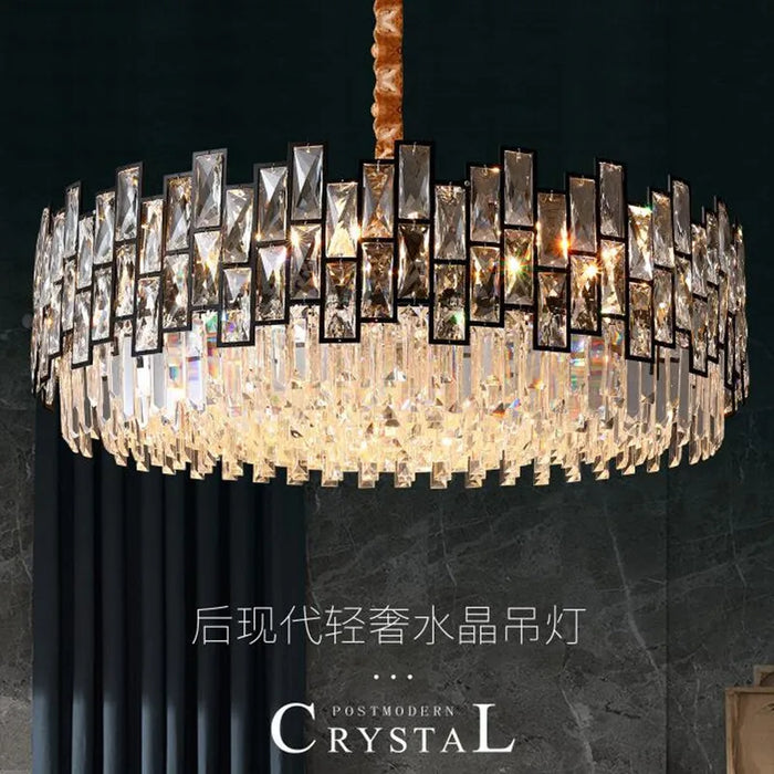 Modern Crystal Chandelier For Living Room Dining Room Black Light Round Lustre Led Chandeliers Kitchen Bedroom Indoor Lighting