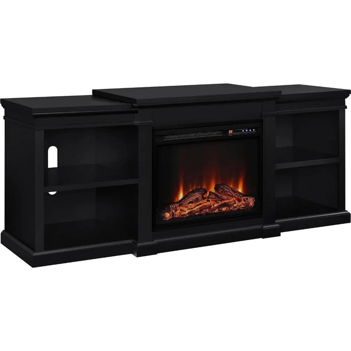 TV cabinet, electric fireplace TV bracket, suitable for TV living room storage cabinets below 70 inches - black