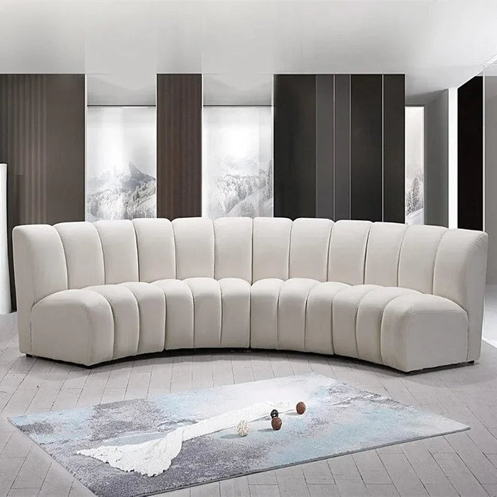 Customized Italian Light Luxury Villa Large Curved Living Room Ins Wind Net Red Designer Creative Fashion Lambswool Fabric Sofa