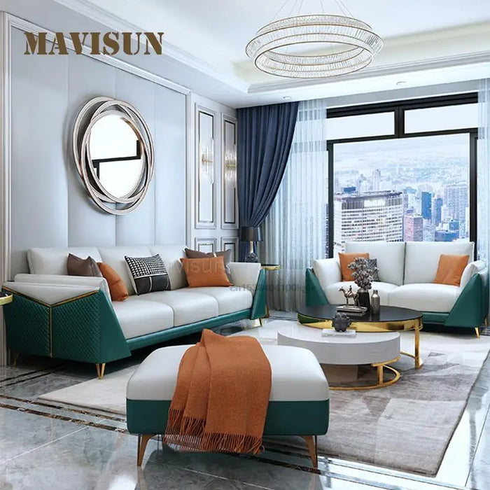 Sponge Sofa For Living Room Home Furniture Sets Luxury Simplicity French Designer Sectional Leather Sofa Upholstered Armchair