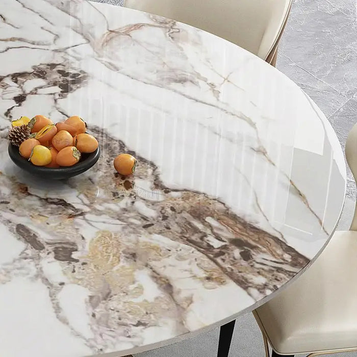 Italian Office Luxury Rock Board Dining Table Turntable Modern Simple Household Kitchen Table And Chair Bedroom Set Furniture