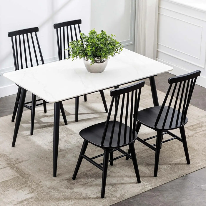 Dining Chairs Set of 4, Wood Dining Room Chairs Slat Back Kitchen Room Chair Windsor Chairs