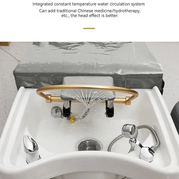 Shower Equipment Shampoo Chairs Water Circulation Thai Shampoo Bed Head Spa Massage Table Lavacabezas Salon Furniture WKXF