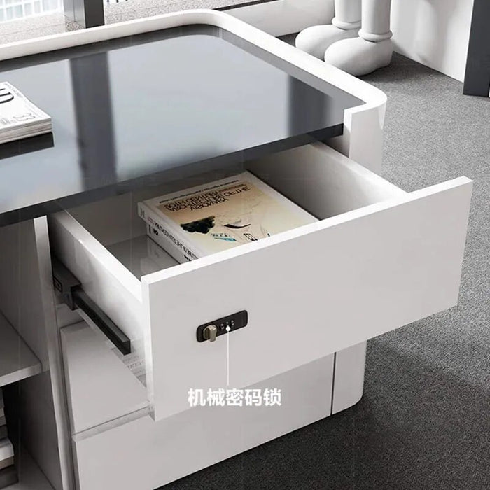 Luxury Console Conference Office Desks Storage Reception L Shaped Wooden Shelf Study Corner Mesa Escritorio Office Accessories