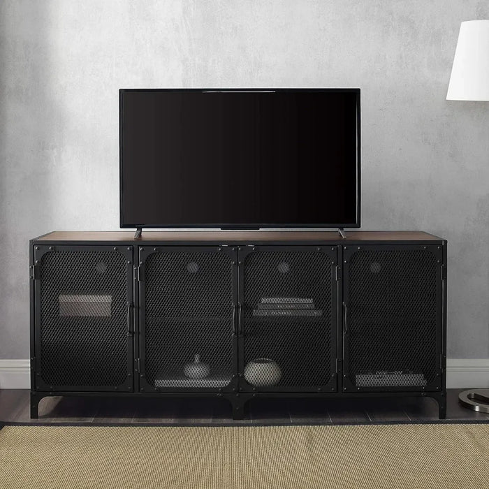 4 Door Metal Mesh Tv Console Home Furniture for Modern Television Suitable for Up to 65" Tv Wall Cabinet 60" Stand Living Room
