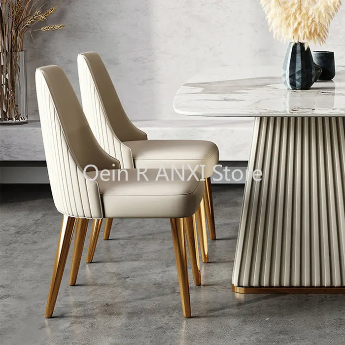 Dresser Kitchen Bedroom Dining Chairs Nordic PU Leather Gold Ergonomic Dining Chairs Modern Luxury cadeira Home Furniture WK