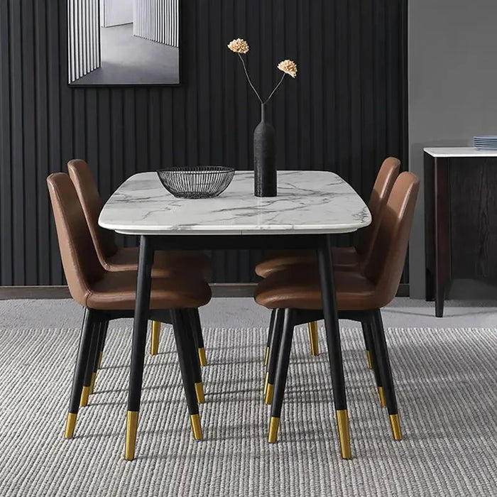 Modern Rock Plate Dining Table French Simple White Vintage Rectangular Office Table Apartment Mesas De Cocina Home Furniture