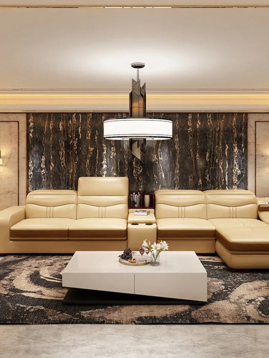 High Quality Simple Italian Leather Sofa Living Room Italian Lightweight Luxury Smart Sofa Luxury Living Room Furniture Sets