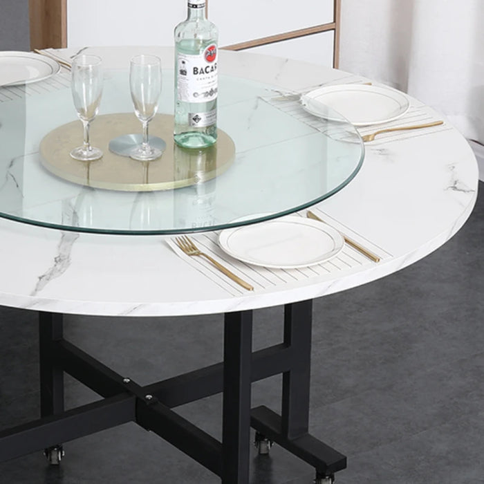 Round Stone Kitchen Dinning Tables Foldable Chairs Mobile Luxury Dinning Tables Outdoor Set Modern Mesa Plegable Home Furniture