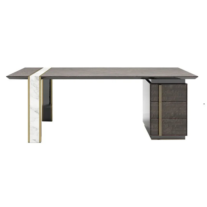 Italian style minimalist solid wood desk villa designer modern light luxury large office desk