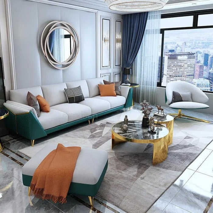 Sponge Sofa For Living Room Home Furniture Sets Luxury Simplicity French Designer Sectional Leather Sofa Upholstered Armchair