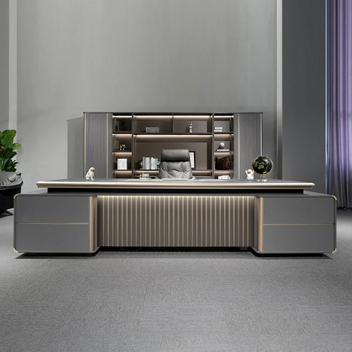 Standing Computer Desk Organizer Corner Vanity L Shaped Office Desk Study Reception Mesas De Computador Media Console Furniture