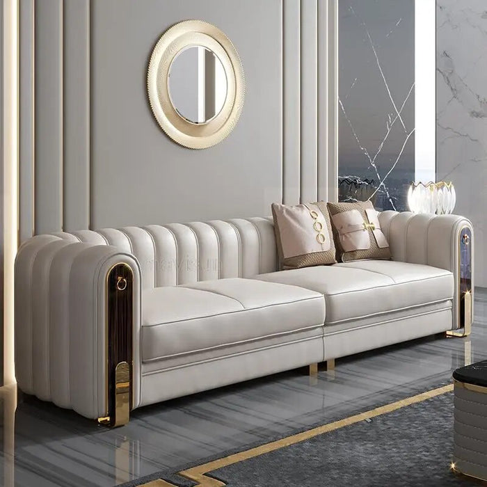 Living Room Sofa Bedroom Furniture Home Double New Designed Classic Multi-Person Reception Recliner Genuine Leather Sofa Sets