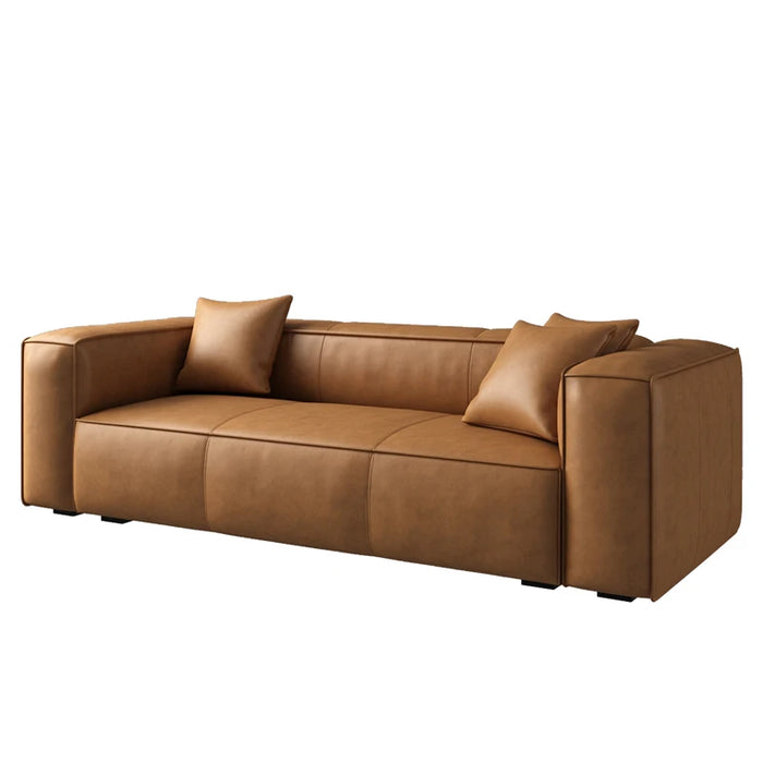Leather Sofa Living Room Simple Modern Three-Seat Combination Italian Minimalist Sofa