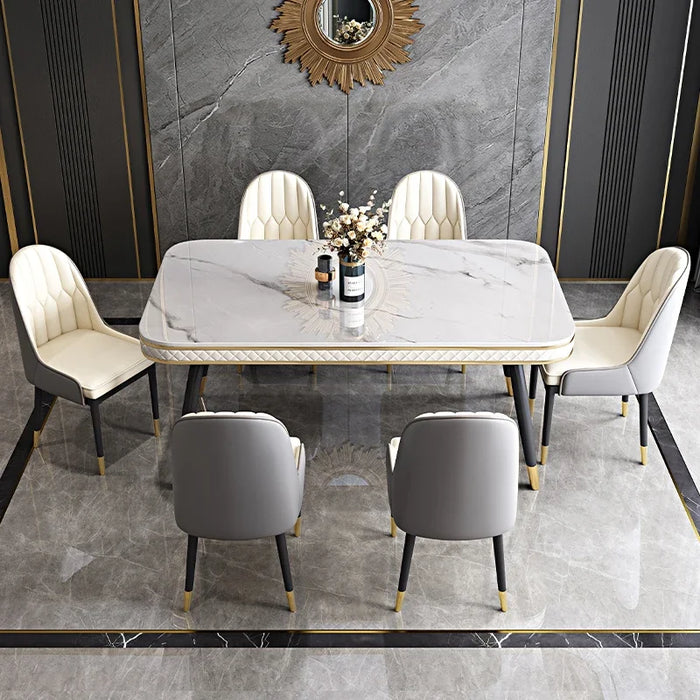 Marble Kitchen Dining Tables Coffee Set Center End Living Room Dinning Table Luxury Modern Mesa Comedor Home Furniture WSW40XP