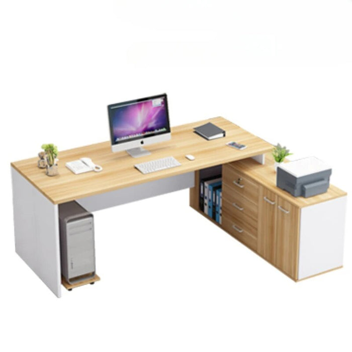 Modern Manager Office Desks Simplicity Computer Boss Boss Storage Office Desks Single Person Wood Escritorios Furniture QF50OD