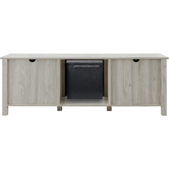 Classic 2 Glass Door Fireplace TV Stand for TVs up to 80 Inches, 70 Inch