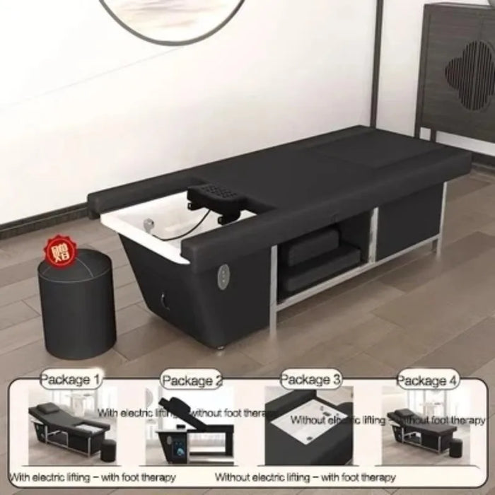 Electric Beauty Salon Shampo Chair High End Massage Bed Head Physical Therapy Shampo Chair Fumigation Shampouineuse Equipment