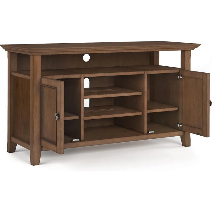 SOLID WOOD Universal TV Media Stand, 54 inch Wide Living Room Entertainment Center, Storage Cabinet and Shelves