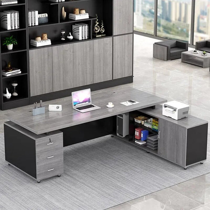 Supplies Storage Shelf Office Desk Standing Executive European Drawers Computer Desks Floor Luxury Mesa De Computador Furniture