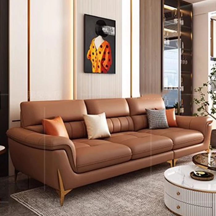 Genuine Leather Sofa Cushion Soft Nordic Loveseat Floor Sofa Modern Chaise Lounge Sillon Relax Reclinable Para Salon Furniture