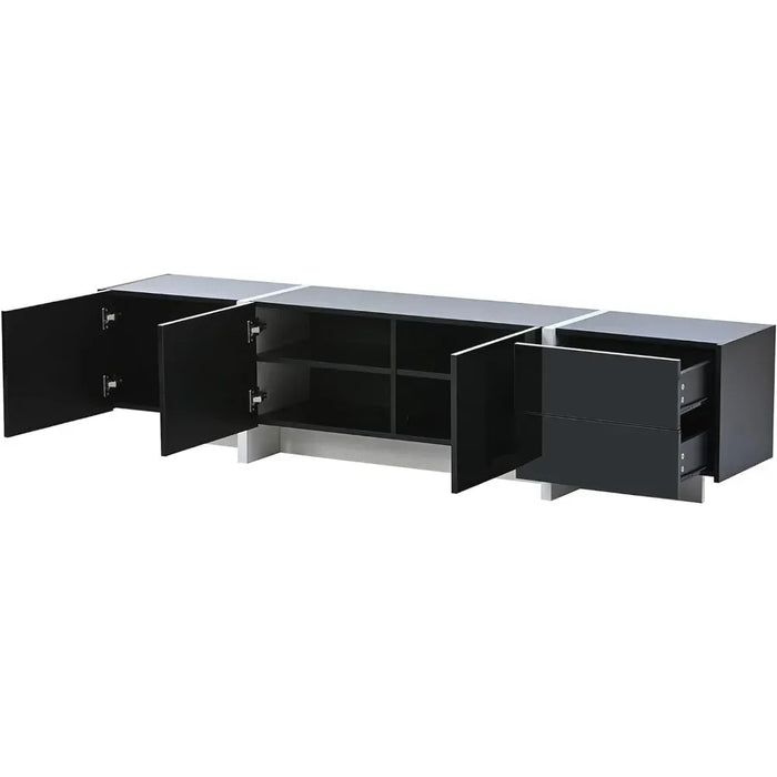 Modern White and Black Modern Rectangular Design Tv Cabinet Suitable for TVs Below 80 Inches Tv Stand Living Room Furniture Home