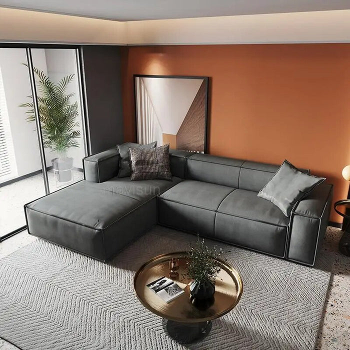 Minimalist Italian Technology Cloth Corner Sofa L Shaped Upholstered Sectional Sofa Couch With Chaise Lounge Home Furniture