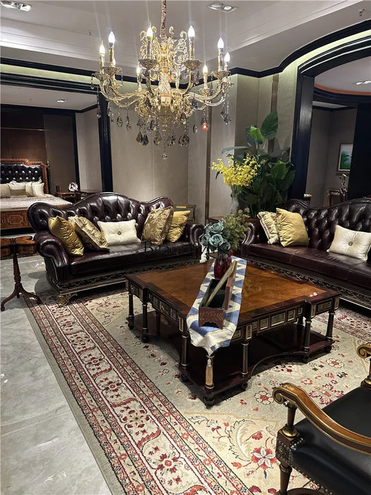 Sofa European Classical Living Room Leather Combination Furniture