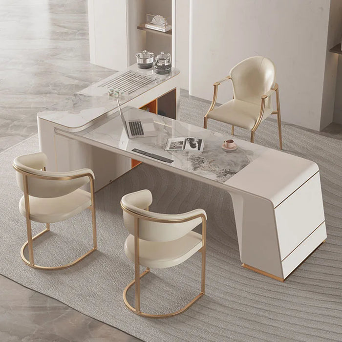 Meeting Office Desk Reception Luxury Executive Bedroom Writing Desk Workstation Storage Scrivania Con Cassetti Home Furniture