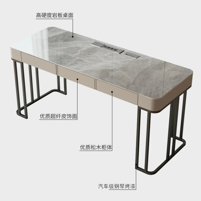Write Computer Office Desks Calligraphy Design Modern Light Luxury Office Desk Household Slate Escritorios Work Furniture QF50OD