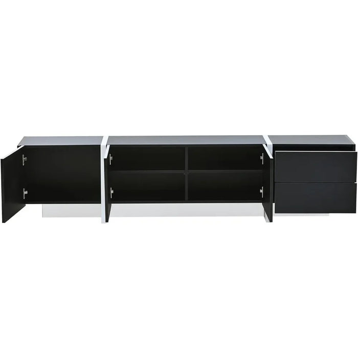 Modern White and Black Modern Rectangular Design Tv Cabinet Suitable for TVs Below 80 Inches Tv Stand Living Room Furniture Home